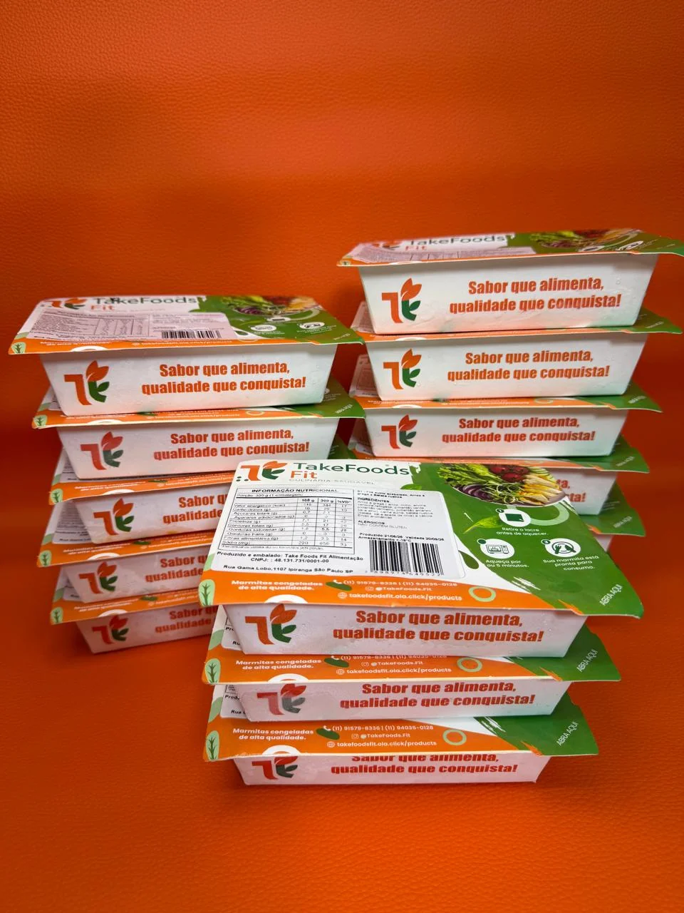 Marmitas Takefoods embaladas, prontas para abastecer o freezer